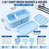 3 In 1 Paint Brush Washer & Holder â€“ Light Blue Brush Cleaning Container