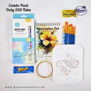 Beginner Watercolor Painting Combo Pack â€“ 550 Tk
