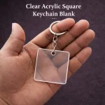 Clear Acrylic Square Keychain â€“ Blank