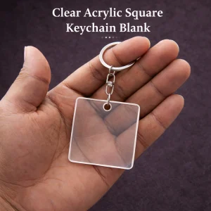 Clear Acrylic Square Keychain â€“ Blank