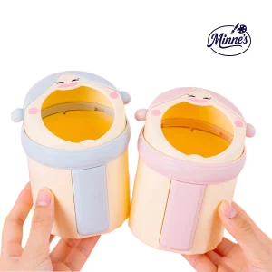 Cute Cartoon Desktop Trash Bin with Lid (Mini Desk Dustbin)