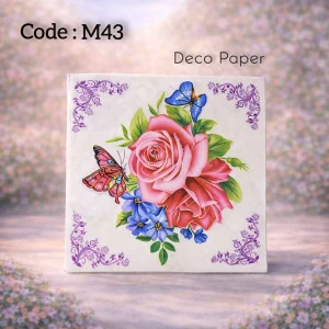 Deco Paper Rose Butterfly Floral Design â€“ M43