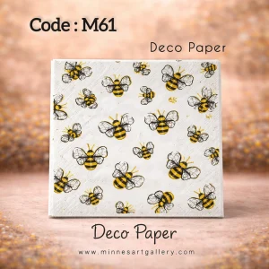 Deco Paper Soft Bee Pattern Design â€“ Code M61