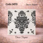 Deco Paper Soft Black & White Damask Design â€“ Code M73
