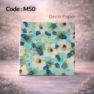 Deco Paper Soft Blue Floral Design â€“ Code M50