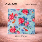 Deco Paper Soft Blue Rose Floral Design – Code M71