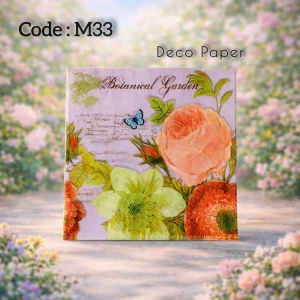 Deco Paper Soft Botanical Rose Design â€“ M33