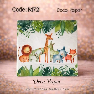 Deco Paper Soft Cute Animal Jungle Design â€“ Code M72