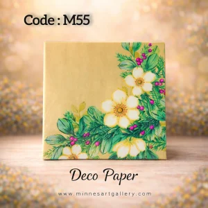 Deco Paper Soft Floral Yellow Design â€“ Code M55