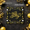 Deco Paper Soft Happy Birthday Black & Gold Design â€“ M86