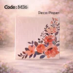 Deco Paper Soft Peach Floral Corner Design – M36