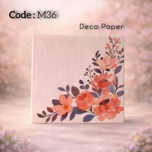 Deco Paper Soft Peach Floral Corner Design â€“ M36