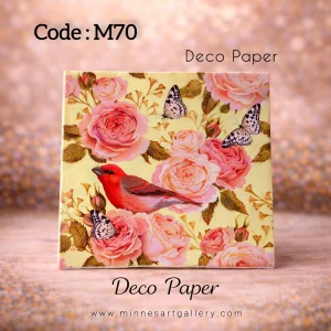 Deco Paper Soft Rose Bird Butterfly Design â€“ Code M70