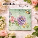 Deco Paper Soft Vintage Rose Butterfly Design â€“ M83