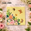 Deco Paper Soft Yellow Floral Butterfly Design â€“ M81