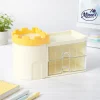 Desktop Organizer with Pen Holder & 2 Drawers (Yellow)
