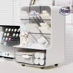 Desktop Over-the-Edge Storage Organizer Box with Drawer (White)