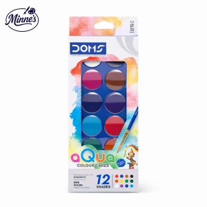DOMS Aqua Colour Cakes â€“ 12 Shades (With Brush)
