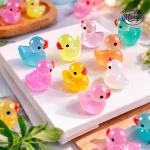Glow In The Dark Mini Duck Charms â€“ Multicolor (Assorted Pack)