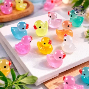 Glow In The Dark Mini Duck Charms â€“ Multicolor (Assorted Pack)