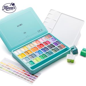 HIMI Gouache Paint Set â€“ 48 Colours (12g Jelly Cups) | Green Case