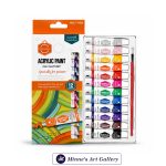 Keep Smiling Acrylic Paint Set – 12 Colors (12ml Tubes) Front View