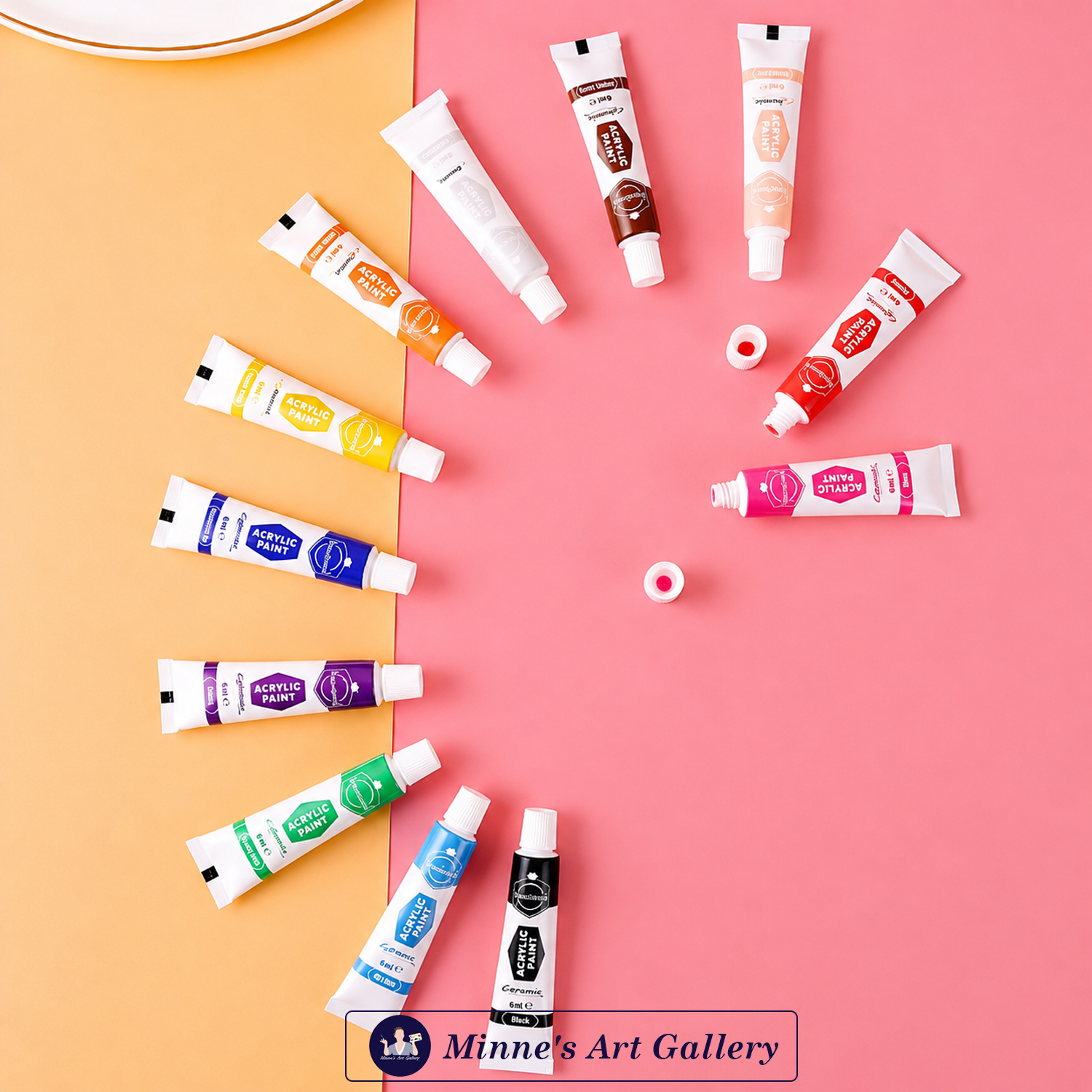 keep-smiling-acrylic-paint-set-12-colors-6ml-creative-mix Keep Smiling Acrylic Paint Set – 12 Acrylic Colour Tubes Close-up