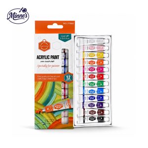 Keep Smiling Acrylic Paint Set – 12 Colors (6ml Tubes) Front View
