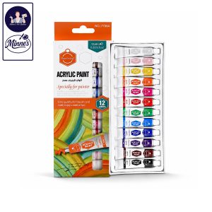 Keep Smiling Acrylic Paint Set – 12 Colors (6ml Tubes) Front View