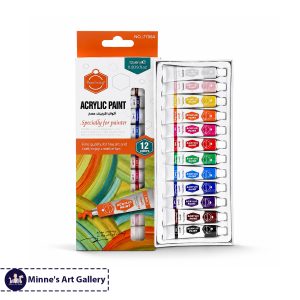 Keep Smiling Acrylic Paint Set – 12 Colors (6ml Tubes)