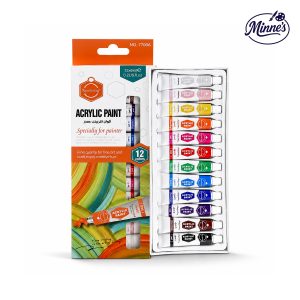 Keep Smiling Acrylic Paint Set – 12 Colors (6ml Tubes) for Canvas & Craft Painting