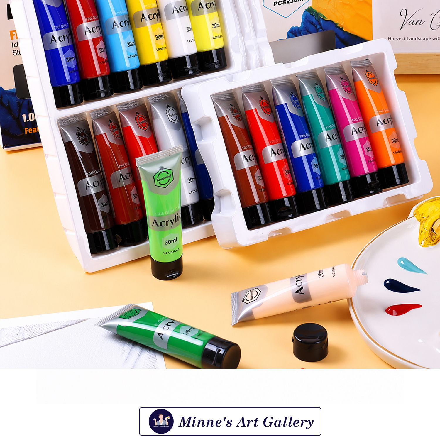 keep-smiling-acrylic-paint-set-18-colors-30ml-creative-artwork Keep Smiling Acrylic Paint Set Used for Canvas Painting