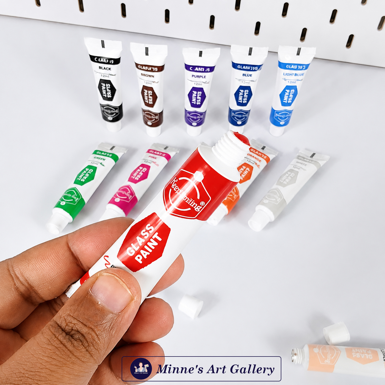 keep-smiling-glass-paint-set-12-colors-12ml-creative-mix Keep Smiling Glass Paint Set – 12 Glass Paint Tubes Close-up