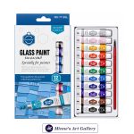 Keep Smiling Glass Paint Set – 12 Colors (12ml Tubes) Front View