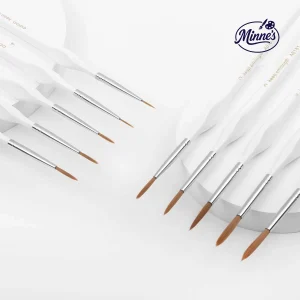 Keep Smiling Mini Detail Liner Brush Set â€“ 10 Pieces (White Handle A6181)