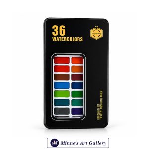 Keep Smiling Watercolors – 36 Shades Compact Set (With Brush) Front View
