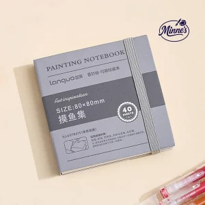 Longuo Mini Painting Notebook â€“ 80Ã—80mm (40 Sheets, Elastic Band)