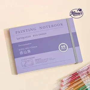 Longuo Painting Notebook â€“ 185Ã—130mm (40 Sheets, Elastic Band)