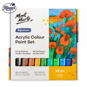 Mont Marte Signature Acrylic Colour Paint Set â€“ 18 Colors (36ml)