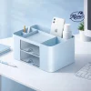 Multi Compartment Desktop Organizer with 2 Drawers (Blue)