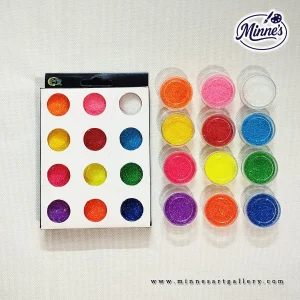 Neon Glitter Powder Set â€“ 12 Colours (3 Grams)