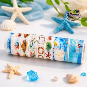 Ocean Vibes Decorative Washi Tape Set â€“ 10 Rolls