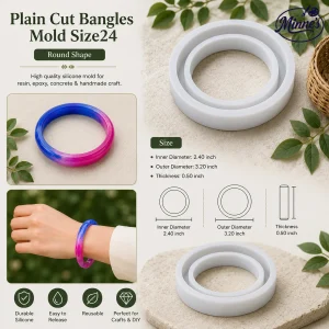 Plain Cut Bangles Mold Size 24 â€“ Round Silicone Mold