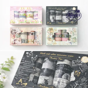 Vintage Decorative Washi Masking Tape Set â€“ 20 Rolls