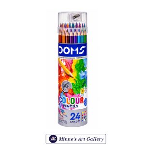 DOMS Colour Pencils Set – 24 Shades (With Sharpener) Front View