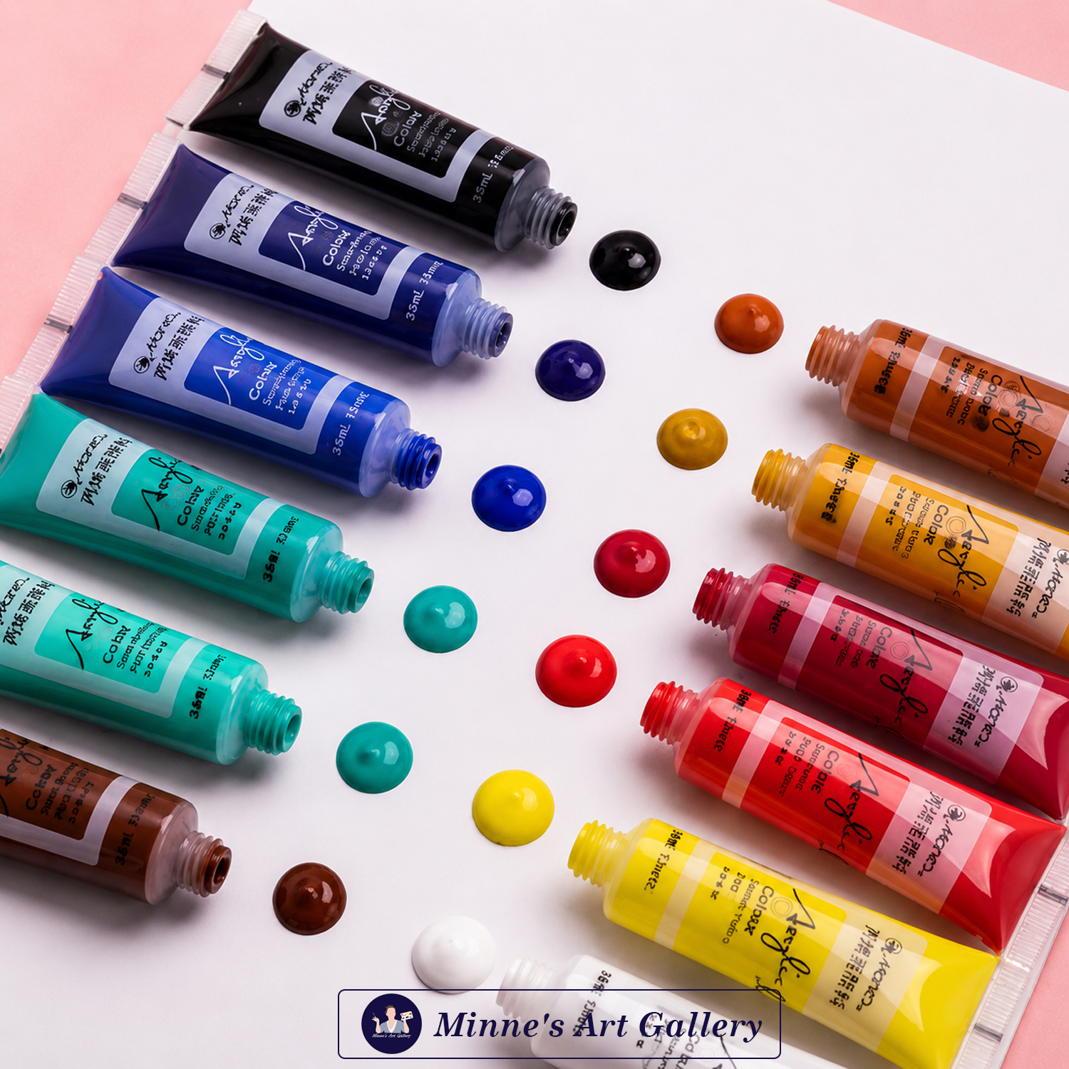 maries-acrylic-colour-set-12-colours-12ml-creative-white Marie's Acrylic Colour Set – 12 Acrylic Colour Tubes Close-up