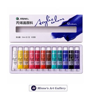 Marie's Acrylic Colour Set – 12 Colours (12ml Tubes) Back View
